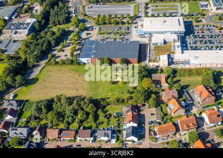 Luftbild, Westpress Arena, Beta Finanz Eissportarena Hamm, Lidl Supermarkt, Uentrop, Hamm, Ruhrgebiet, Nordrhein-Westfalen, Deutschland ACHTUNGxMINDESTHONORARx60xEURO *** Luftaufnahme, Westpress Arena, Beta Finanz Eissportarena Hamm, Lidl Supermarkt, Uentrop, Hamm, Ruhrgebiet, Nordrhein-Westfalen, Deutschland ACHTUNGxMINDESTHONORARx60xEURO Stockfoto