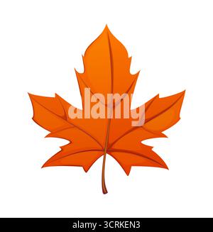 Happy Thanksgiving Day Herbstfeiersymbol des Ahornblattes, Cartoon Vektor. Thanksgiving Day Symbol der Herbsternte oder Herbstlaub für Thanksgiving Feiertage und Begrüßung Stock Vektor