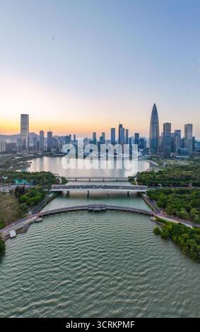 Luftaufnahmen des Talentparks Shenzhen Bay No.1 im Bezirk Nanshan, Stadt Shenzhen, Provinz Guangdong Stockfoto