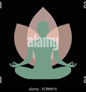 Handgefertigtes Lotus-Logo Für Yoga Meditation Stock Vektor