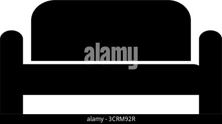 Bequeme Couch oder Sofaböbel Silhouette Vektor-Ikone Stock Vektor