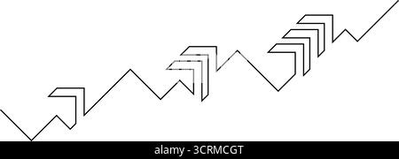 Pfeile und Grafik Ökonomie Geschäftskonzepte eine Linie durchgängiges Designelement minimalistische dekorative Kunst Stock Vektor