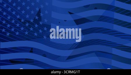 Wehende blaue amerikanische Flagge abstrakter Hintergrundvektor Stock Vektor