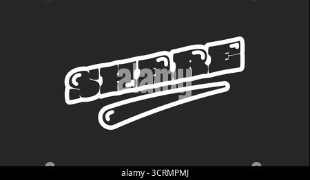 Share Retro Black Outline Social-Media-Taste Stock Vektor