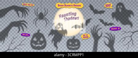 Halloween-Schatten-Monster-Silhouetten Stock Vektor