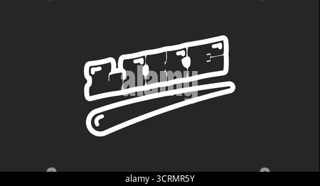 Wie Retro Black Outline Social Media Button Stock Vektor