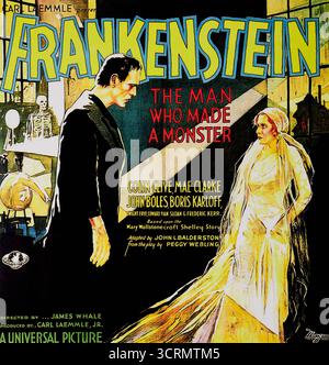 Frankenstein ist ein US-amerikanischer Science-Fiction-Horrorfilm von James Whale aus dem Jahr 1931. Stockfoto