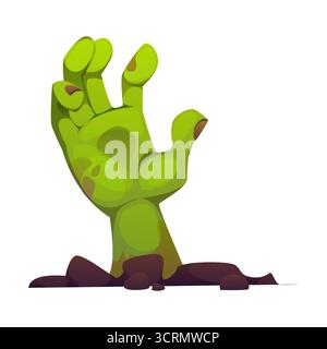 Halloween Cartoon Zombie Hand für Horrorfeiertage Stock Vektor