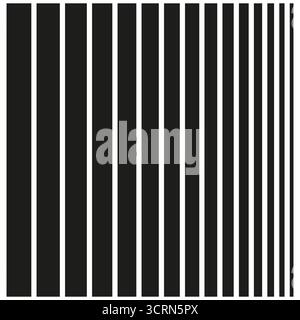 Abstrakte vertikale Linien. Gestreiftes Schwarzweißmuster. Einfache schwarze Formen Vektor. Minimalistische Hintergrundstruktur. EPS 10. Stock Vektor