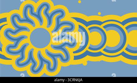 Abstraktes geometrisches Sonnenposter im minimalistischen Stil Stock Vektor