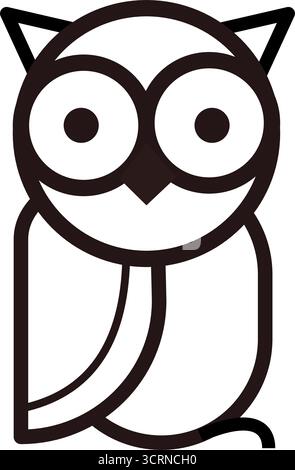 Niedliches Eulen minimalistisches Vogelmaskottchen - Vektorsymbol Stock Vektor