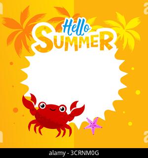 Hallo Sommerbanner, Postervorlage mit Kopierraum Stock Vektor