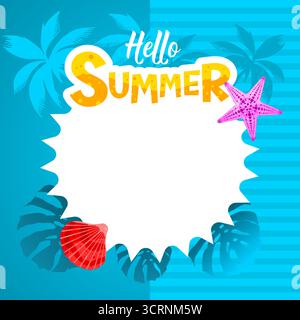 Hallo Sommerbanner, Postervorlage mit Kopierraum Stock Vektor