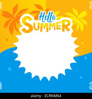 Hallo Sommerbanner, Postervorlage mit Kopierraum Stock Vektor