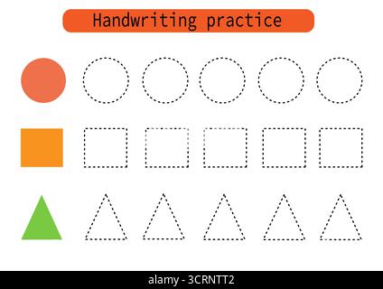 Handschriftenpraxis für Kinder. Zeichnen Sie Linien für Kinder. Nachverfolgung und Färbung, Früchte und Beeren. Vektor Stock Vektor