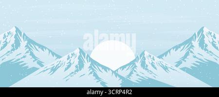 Gebirgslandschaft flache Vektor-Illustration. Stock Vektor