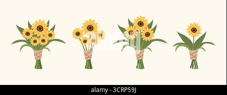 Sammlung von Blumen isolierten Vektoren. Stock Vektor