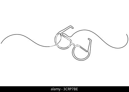 Sonnenbrille Form eine Linie Zeichnung Moderne minimalistische Umrissvektor Illustration Design Stock Vektor