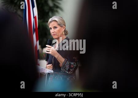 AM 2. OKTOBER 1935 hielt die Herzogin von Edinburgh eine Rede vor der britischen Botschaft in Kinshasa, Demokratische Republik Kongo. Bilddatum: Mittwoch, 1. Oktober 2025. Stockfoto