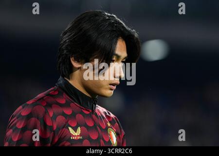 Rotterdam, Niederlande. Oktober 2025. Rotterdam - Ayase Ueda of Feyenoord im zweiten Spiel der UEFA Europa League 2025/2026. Das Spiel findet am 2. Oktober 2025 im Stadion Feijenoord de Kuip in Rotterdam statt. Credit: Box to Box Pictures/Alamy Live News Stockfoto