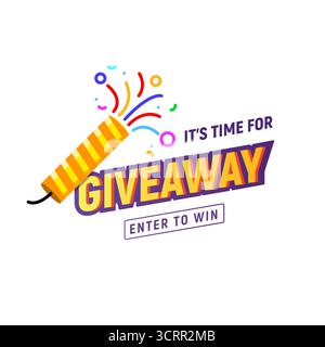 Werbebanner für Gewinner in sozialen Netzwerken. Machen Sie mit, gewinnen Sie den Medienpreis im Hintergrund der Veranstaltung nach dem Design Stock Vektor