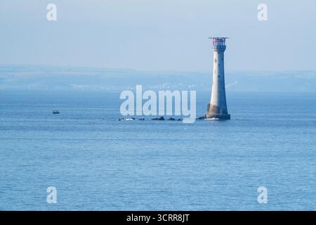 Eddystone Lighthouse in der Nähe von Plymouth Devon, England Stockfoto