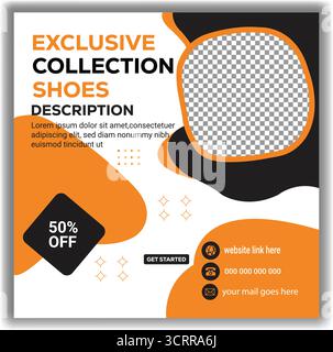 Trendy Shoe Collection Werbeflyer Elegante Schuhe Marketing Web Banner Vorlage Vektor Design Stock Vektor