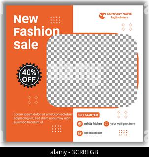 Moderner Einzelhandel Mode Discount Web Cover Stilvolle Social Media Verkauf Post Vorlage Vektor Design Stock Vektor