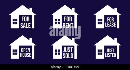 Immobilien Verkauf Zeichen Symbol Vektor Set Stock Vektor