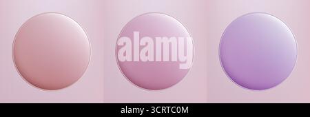 Minimalistisches, glänzendes Knopfdesign mit einem glatten runden Logo mit verlaufender Oberfläche, das als isolierter Vektor für Branding-Vorlagen und digi erstellt wurde Stock Vektor