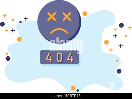 Abbildung von Fehler 404 und Lupe. internetfehlerseite nicht gefunden Stock Vektor
