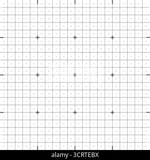 Blueprint Schwarzes Diagramm. Leeres Raster mit Linien und Punkten. Wird für Notizen-Diagramme verwendet, die Geschäfts- und Ausbildungsdokumente enthalten. Vektorabbildung Stock Vektor