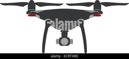 Symbol mit der Silhouette einer Drohne. Stock Vektor