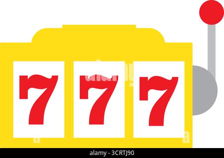 Glückliche sieben auf Slot-Maschine-Symbol. Einfache Darstellung von lucky Seven am Spielautomat Vektor Icon für web Stock Vektor