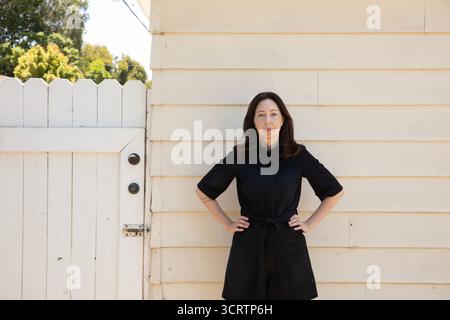 Sarah Manguso in Santa Monica, Kalifornien am 22. Juli 2024. Bild © Dan Tuffs Stockfoto