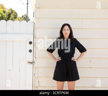 Sarah Manguso in Santa Monica, Kalifornien am 22. Juli 2024. Bild © Dan Tuffs Stockfoto