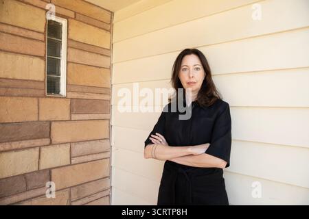 Sarah Manguso in Santa Monica, Kalifornien am 22. Juli 2024. Bild © Dan Tuffs Stockfoto