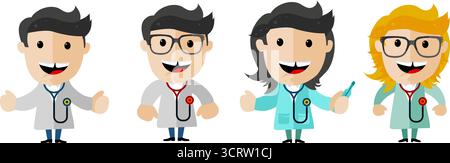Medizinische Team Ärzte setzen Vektor-Illustration Stock Vektor