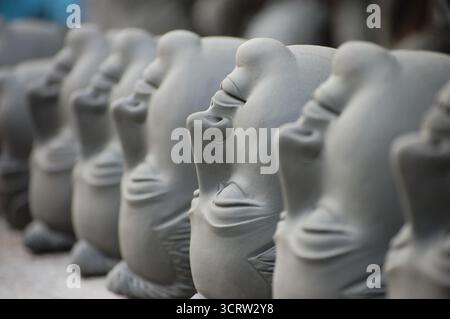 Durga geht in eine Reihe Stockfoto