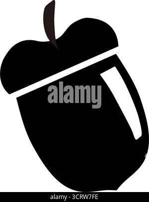 Schwarze Ikone aus acorn Fruit Stock Vektor