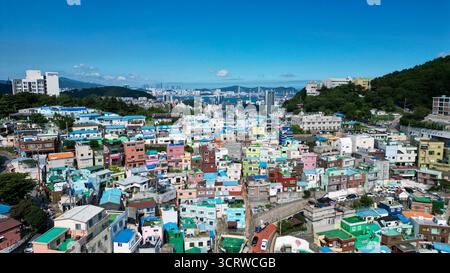 Gamcheon Culture Village in Busan, Südkorea, von oben gesehen Stockfoto