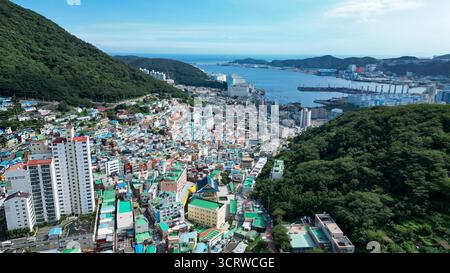 Gamcheon Culture Village in Busan, Südkorea, von oben gesehen Stockfoto