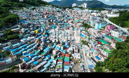 Gamcheon Culture Village in Busan, Südkorea, von oben gesehen Stockfoto