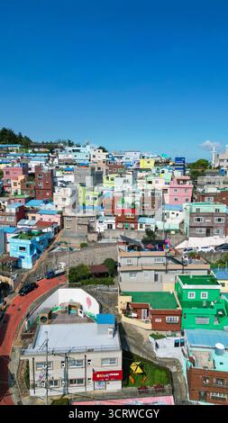 Gamcheon Culture Village in Busan, Südkorea, von oben gesehen Stockfoto