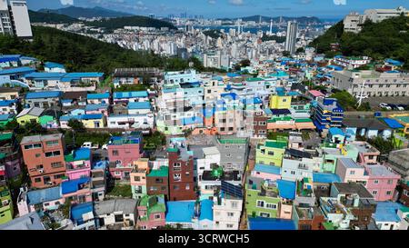 Gamcheon Culture Village in Busan, Südkorea, von oben gesehen Stockfoto