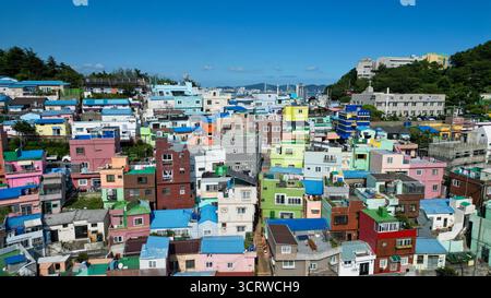 Gamcheon Culture Village in Busan, Südkorea, von oben gesehen Stockfoto