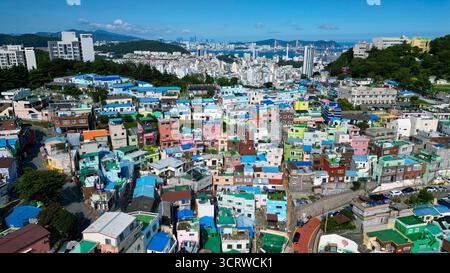 Gamcheon Culture Village in Busan, Südkorea, von oben gesehen Stockfoto