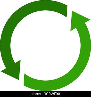 Kreisförmige grüne Pfeile zum erneuten Laden des Aktualisierungssymbols - Vektorsymbol Stock Vektor