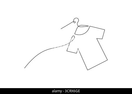 T-Shirt-Symbol eine Linienzeichnung in minimalistischem Stil isolierte Umrissvektor-Illustration Stock Vektor
