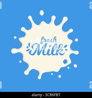 Milchspritzer Kronenform, Milch einfache Form, Milchwellen, Milchspritzer für die Werbung für Milchprodukte Stock Vektor